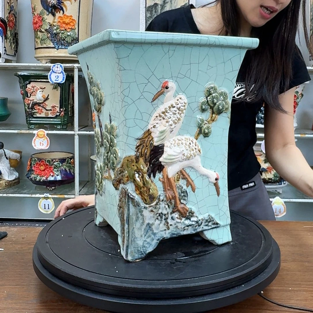木***汇完全开放石湾盆250花盆