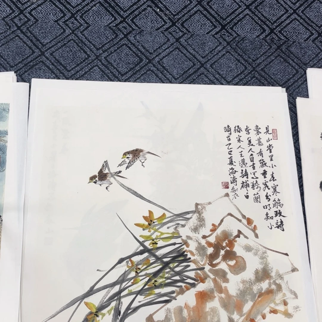 二***间国画蔡海涛老师四尺斗方花鸟琪