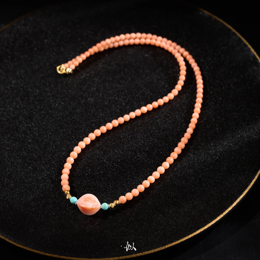 【芙沁】·似梓珠宝·圆珠珊瑚项链 G7039QB 多样性发其一