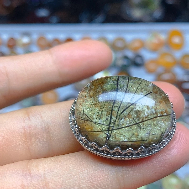 天然幽灵皇冠魔盒银S925镶嵌水晶微*