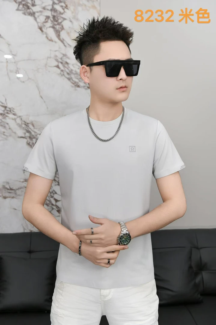 25夏季新款 男士时尚新款短袖纯色T恤 透气百搭锦氨无痕半袖