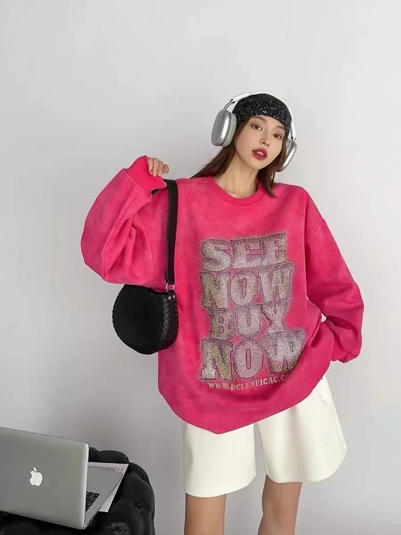 【BC严选】欧货重工时尚百搭烫钻潮流上衣春夏显廋棉  MJ