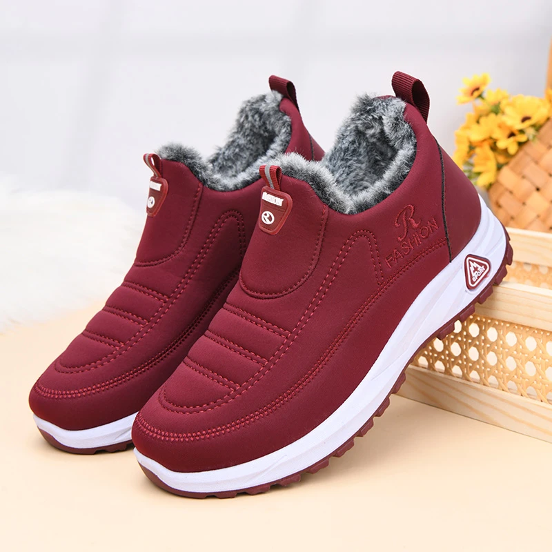 冬季老北京棉鞋女加绒保暖防寒妈妈鞋棉靴加厚防滑奶奶短靴休闲鞋