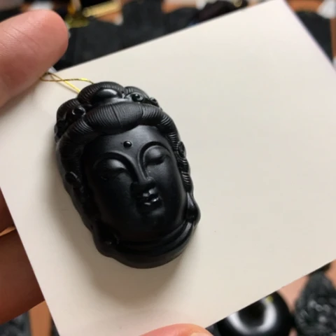 天然缅甸a货钢琴黑挂件