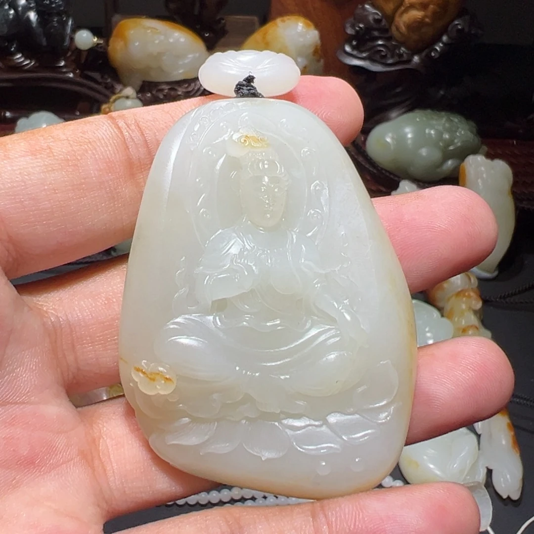 颈饰未镶嵌和田玉（子料）蕉**雨