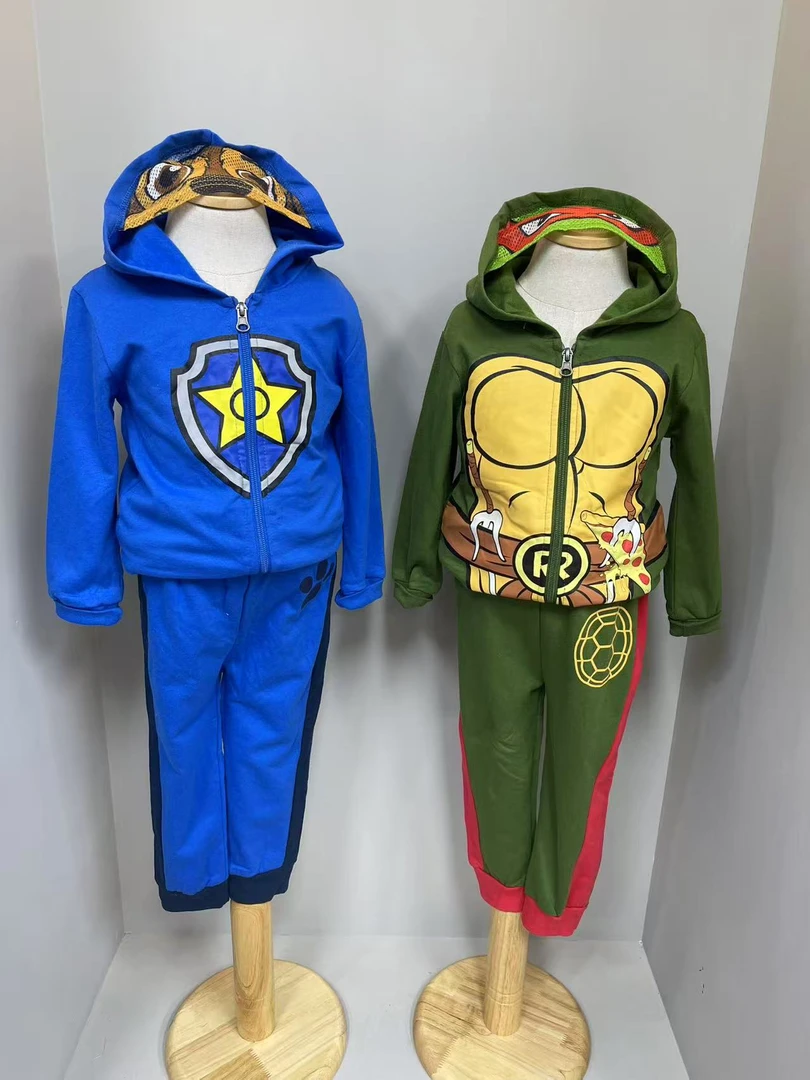 小狗蓝色加绒套装