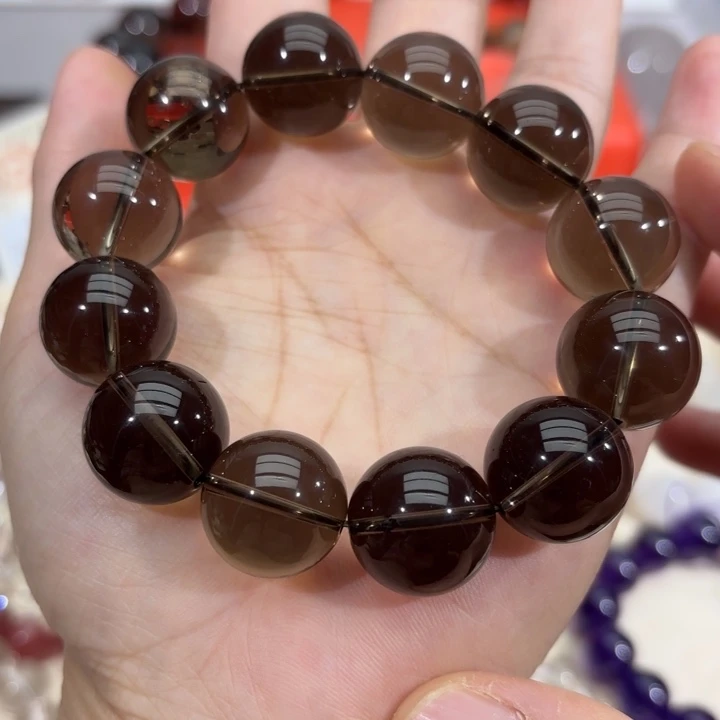 未镶嵌手链水晶中*茶水晶18