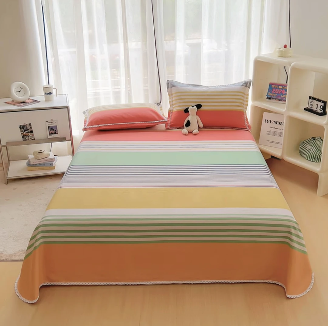 【彩色条纹】山东非遗正宗细纱原棉四季布加厚柔软亲肤吸汗