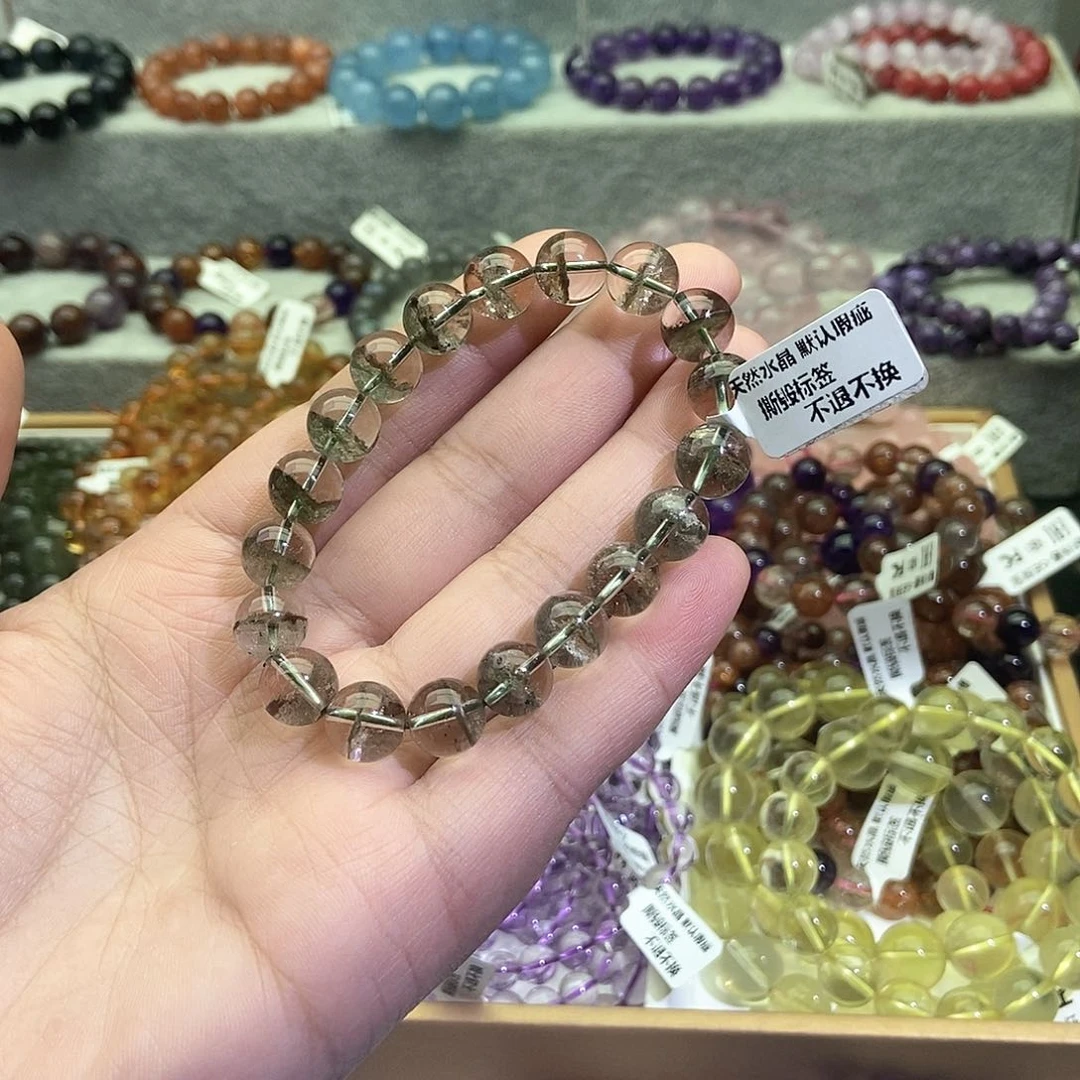水晶手链未镶嵌电***人绿幽灵聚宝盆10