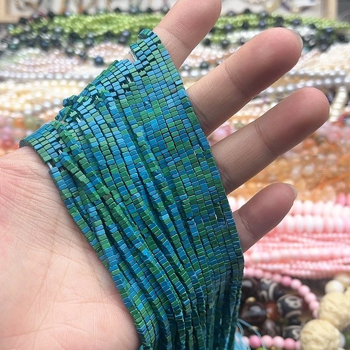 玛瑙/玉髓珠宝半成品未镶嵌一条2.5mm左右松石方片珠