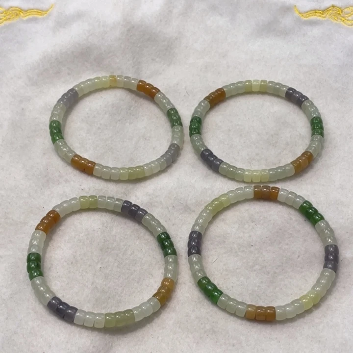 和田玉未镶嵌手串卡6药片多宝多样性拍一发一