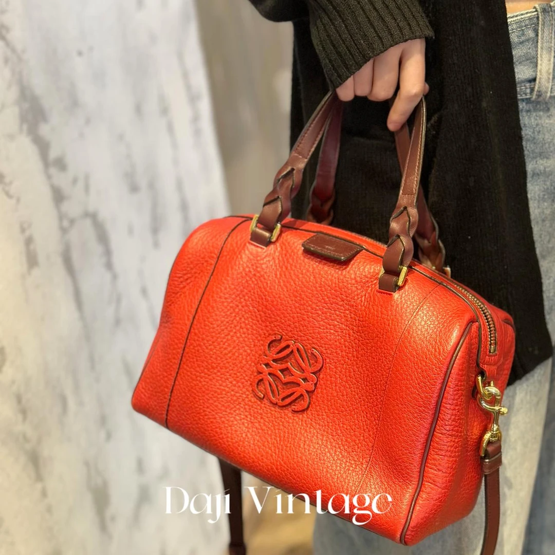 95新 LOEWE/罗意威 大吉中古/loewe罗意威红金波士顿斜挎包