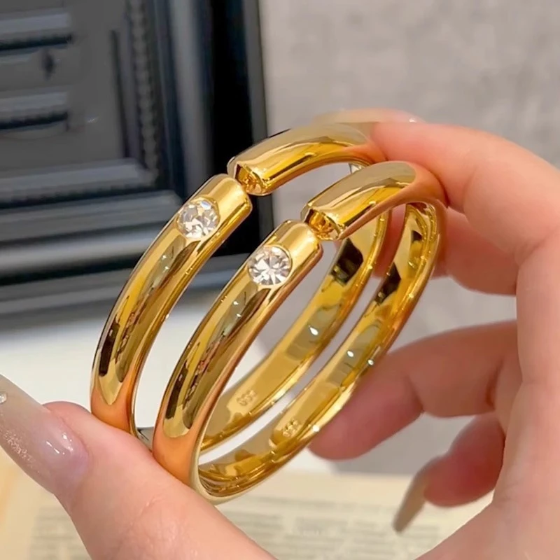 金店同款点钻泥鳅背手镯戒指女新款轻奢风高级感指环精致百搭手环