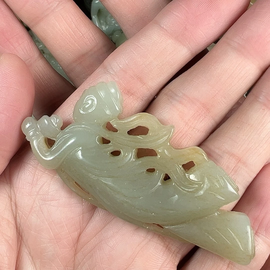 和田玉未镶嵌吊坠(不含链)