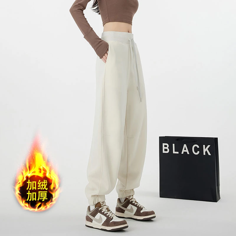 【起司在韩国专属】XVRV25加绒运动裤女束脚休闲卫裤跑步健身长裤子