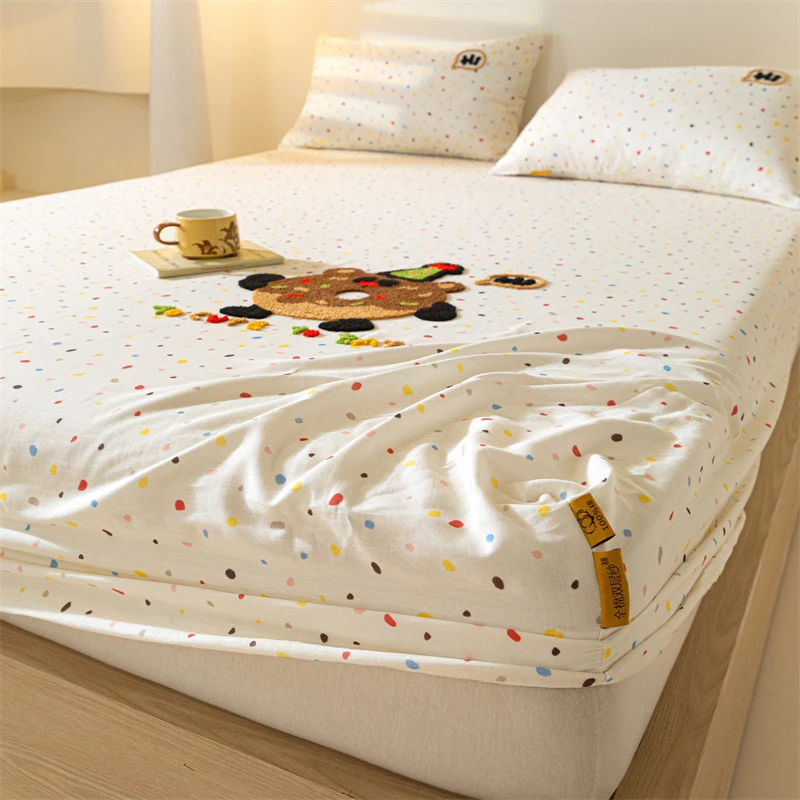 纯棉100全棉双层纱床笠宿舍单件2025新款四季通用学生床垫保护罩