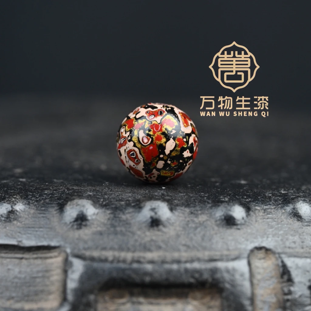 万物生漆大漆非遗文化传承规格10mm单珠DIY配珠螺钿全手工制作