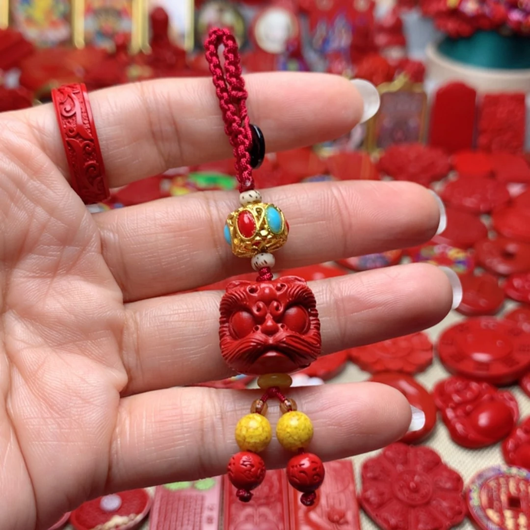 天然辰砂工艺品朱砂钥匙扣