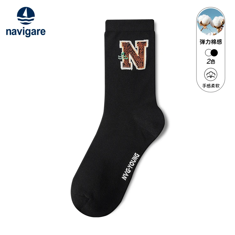 navigare意大利小帆船男女时尚休闲百搭袜子棉感透气潮流长筒袜