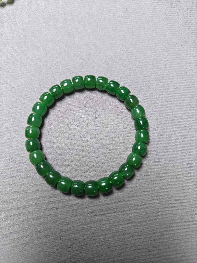 天然碧玉直切手串7*8