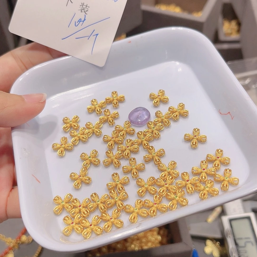 紫晶珠宝半成品银S925镀金镶嵌6