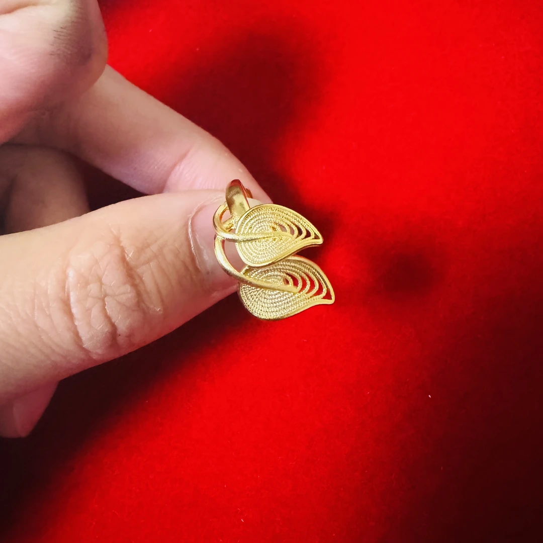 H122-云尚精工树叶戒指