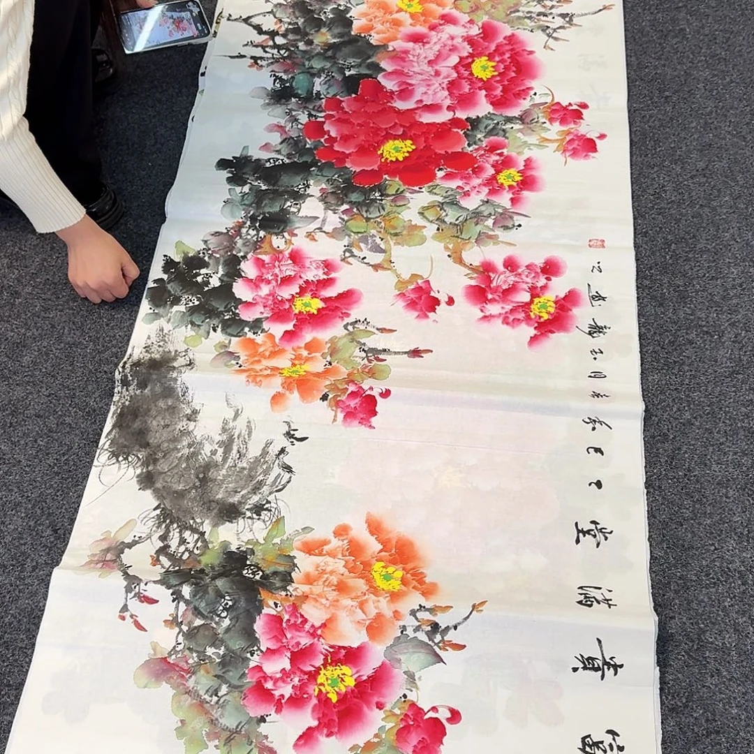 纯手绘国画作品好看小六尺