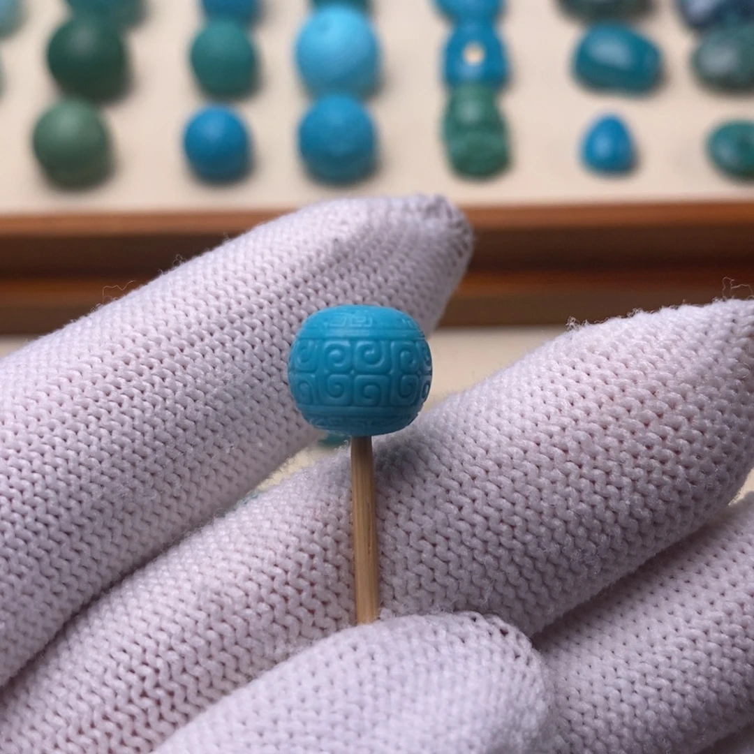 ༺****绿松石未镶嵌绿松石回纹10.6