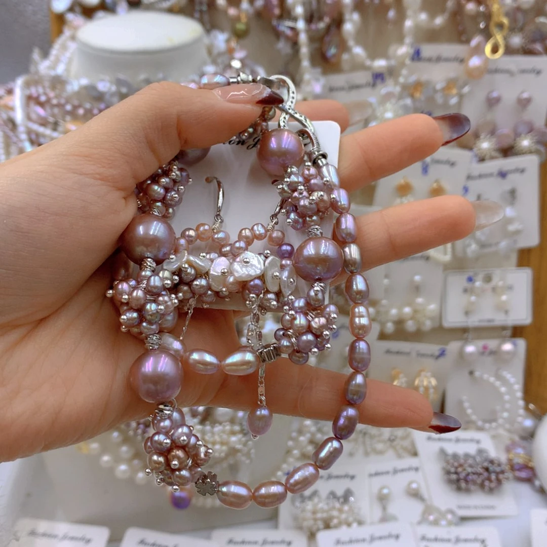 淡水珍珠耳饰银S925镶嵌