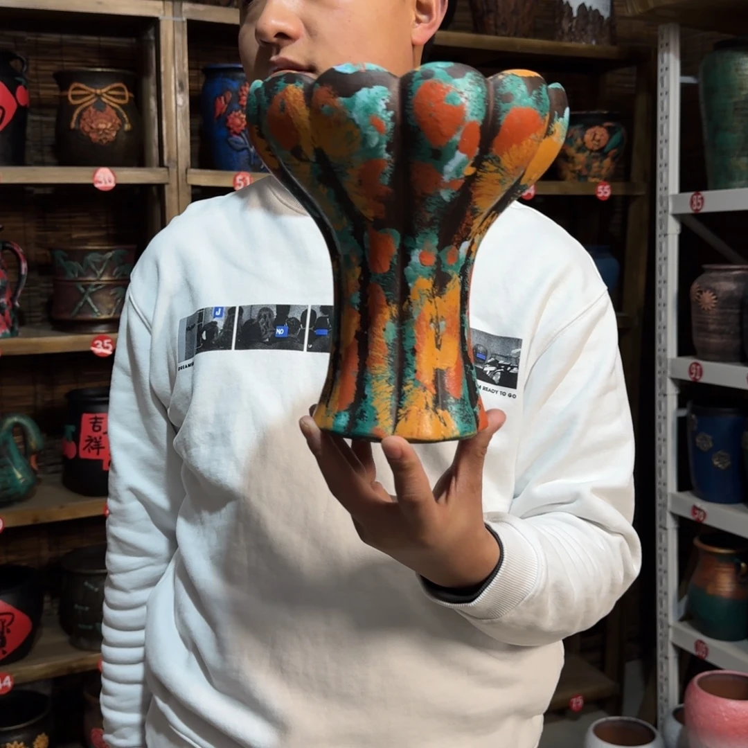 带孔高端浮雕花盆高度+口径23-19