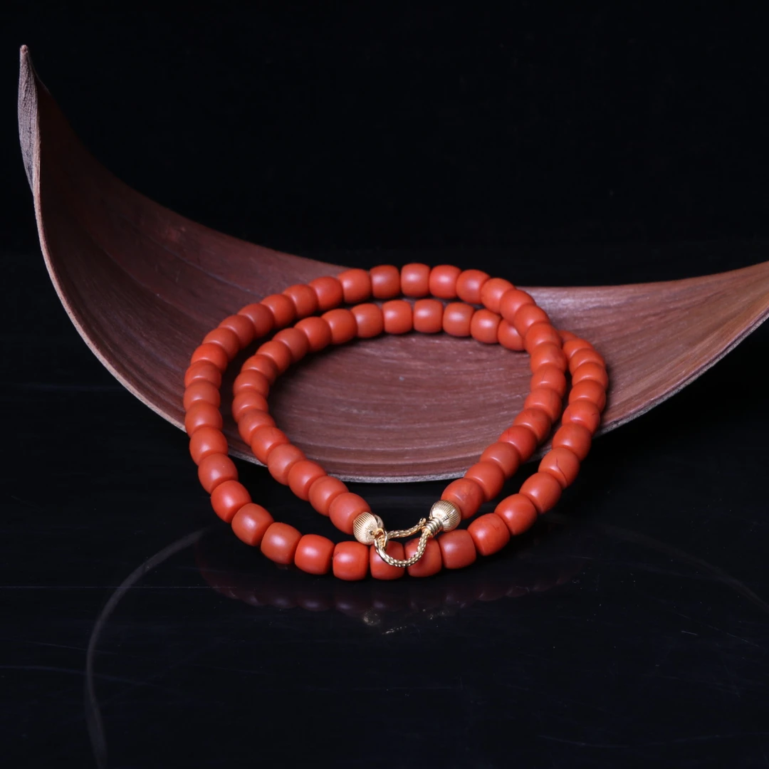 精美南红玛瑙9mm左右diy直切多圈项链一条d692