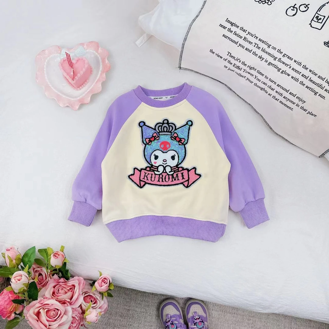 秋款新款女童可爱卡通紫色亮片酷酷兔卫衣.D-ZT259