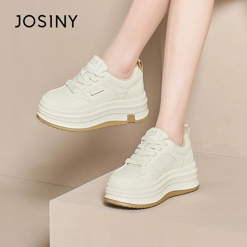 卓诗尼松糕小白鞋子2025春季新款百搭增高小个子运动休闲板鞋女