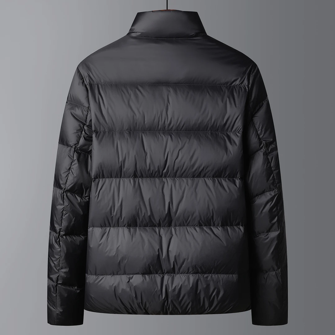 正品皮尔卡丹羽绒服男2025冬季新款立领男装外套轻薄款90白鸭绒面