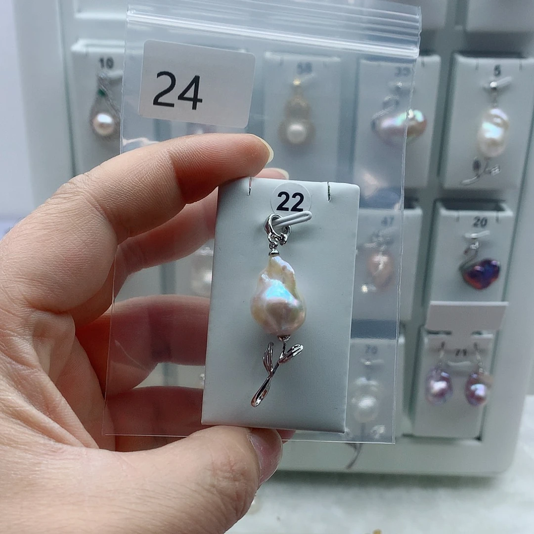 合金吊坠(不含链)淡水珍珠