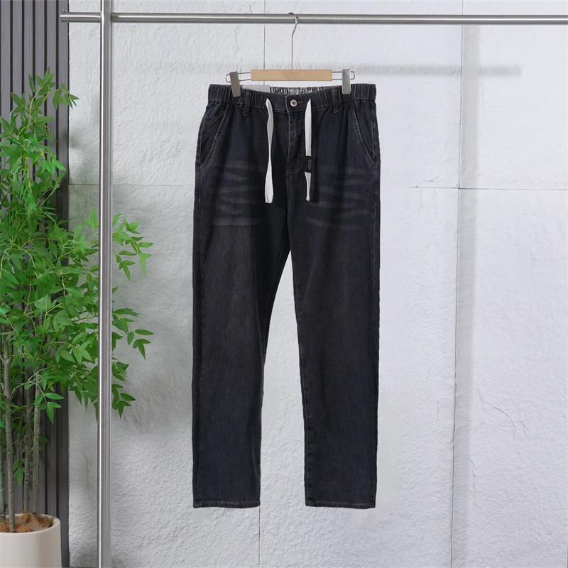 夏季男士做旧复古薄款透气休闲牛仔裤男款百搭舒适直筒长裤ZJ132