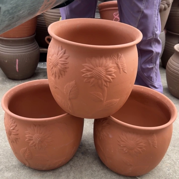 紫砂花盆口30高26宜兴紫砂