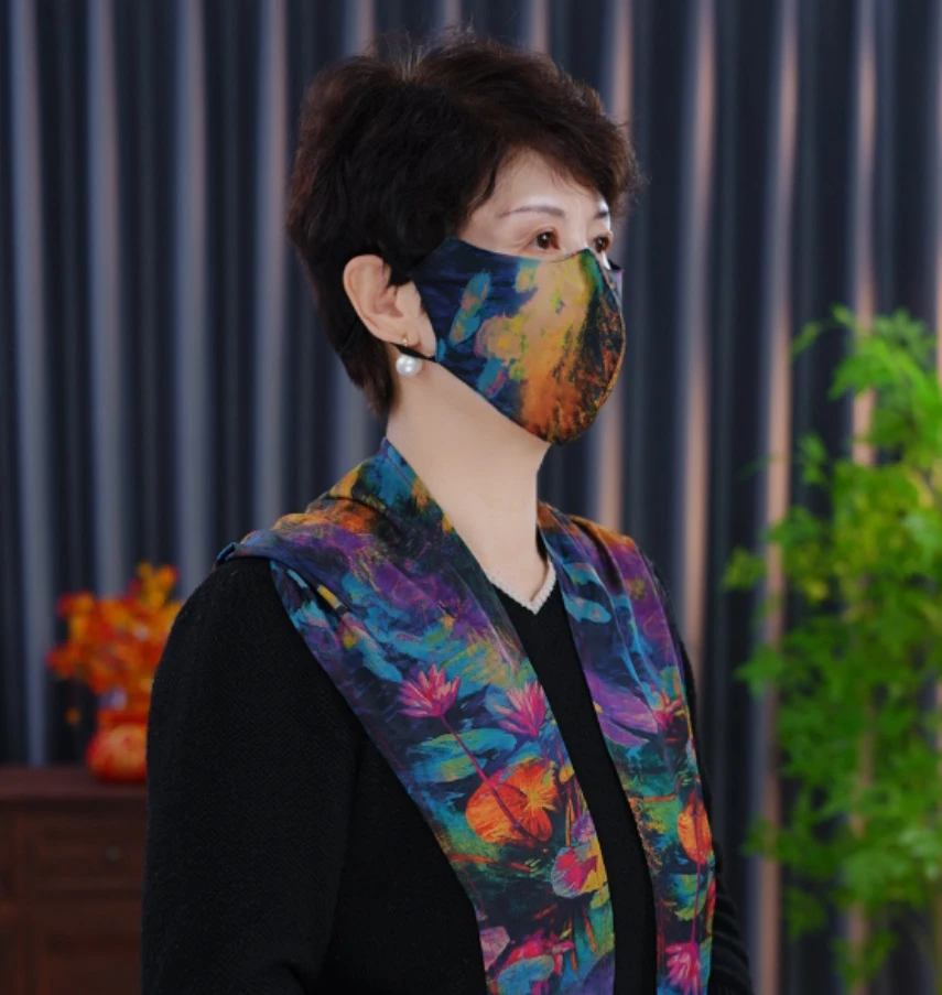 【罗纹缎丝巾帽组合】新款春夏秋季丝巾帽百搭出游遮阳气质骑户外骑