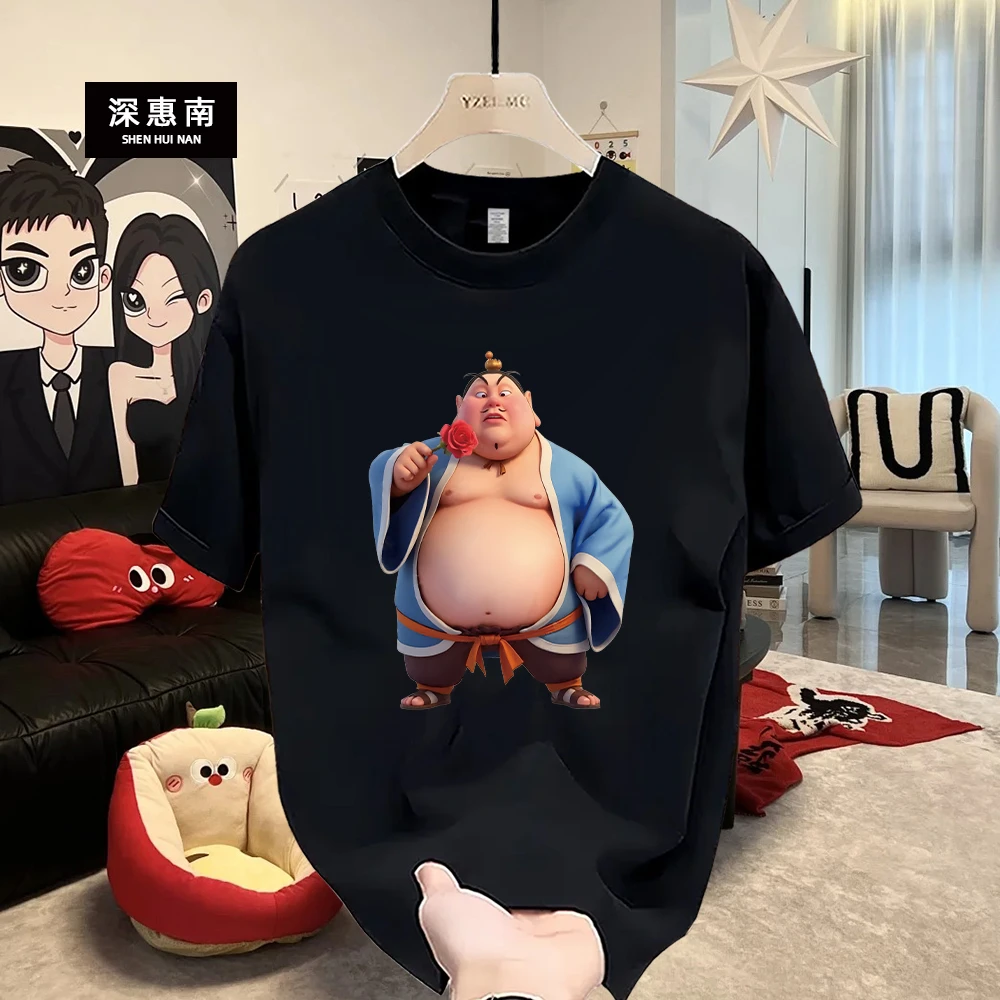 深惠南国风重磅纯棉短袖T恤青年男女款夏季潮牌哪吒之魔童闹海