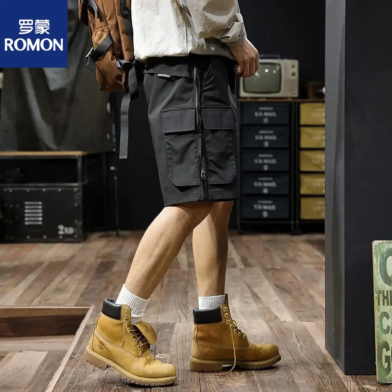 罗蒙山系户外防水速干工装短裤男夏季多口袋休闲五分裤宽松中裤潮