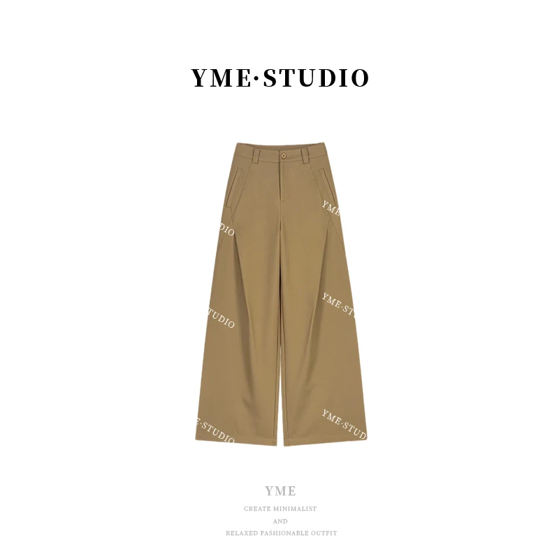 秋款新款时髦时尚高管阔腿裤~时尚宽松休闲裤显瘦衣服女裤子毛呢