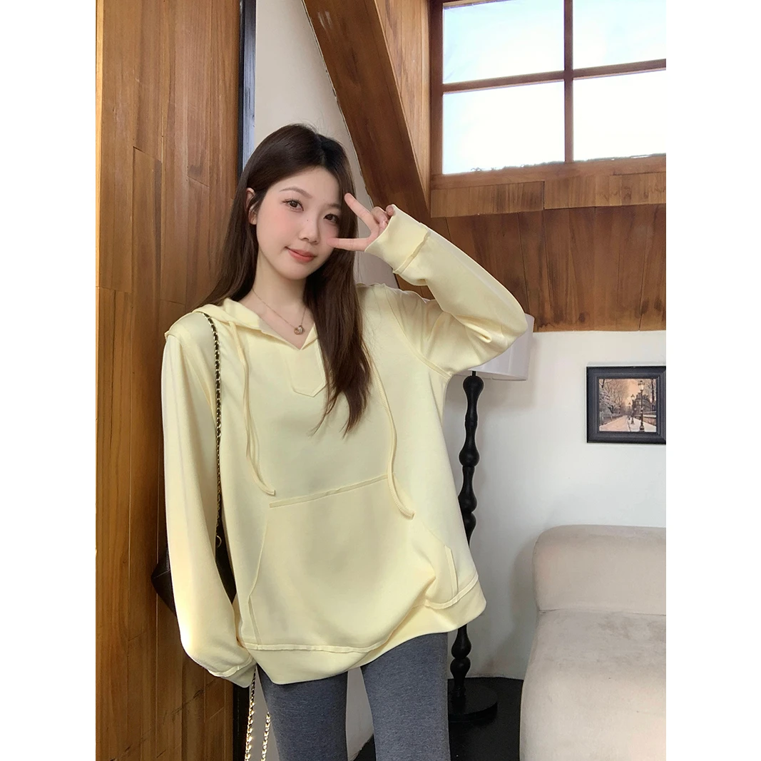 美美哒2025春装新款胖mm大码女时尚学院网休闲连帽百搭卫衣女生