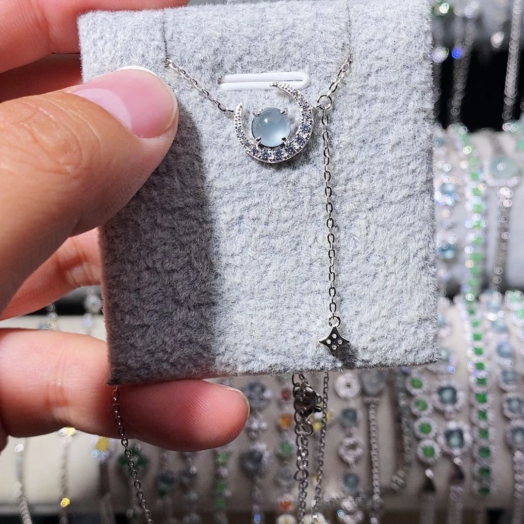 翡翠银S925镶嵌颈饰