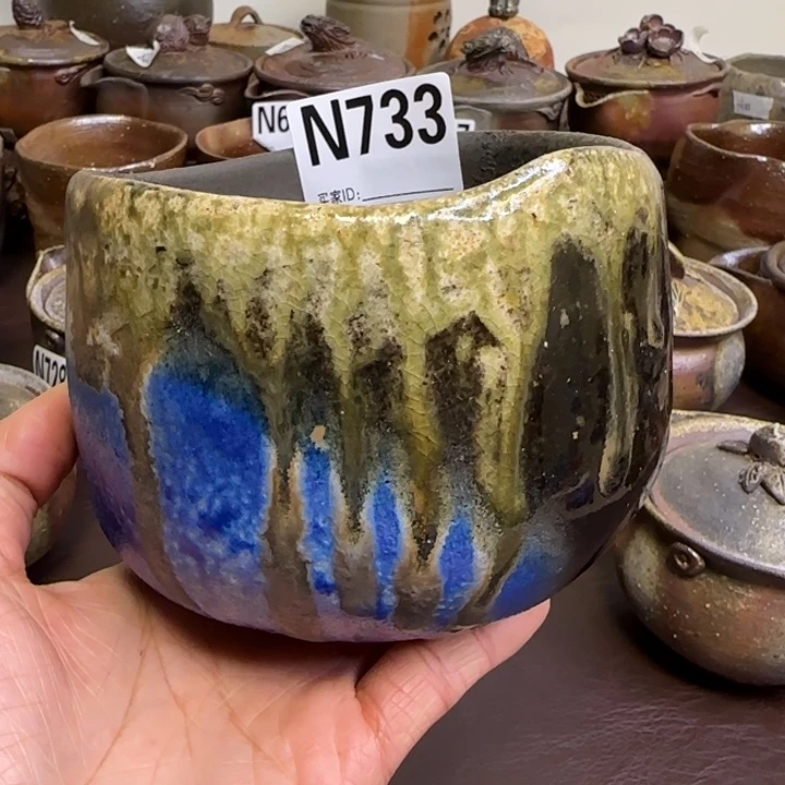 备前烧作品备前烧作品马场隆志苍蓝窑变