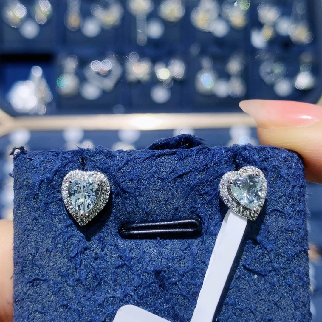 【闪购商品】海蓝宝石耳坠铂Pt850镶嵌耳钉