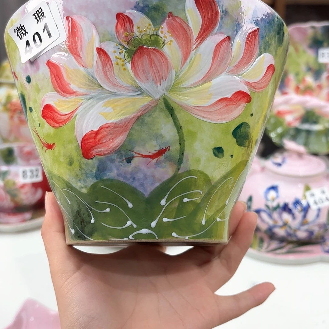 鑫***阳景德镇手绘高温釉下彩陶瓷茶具