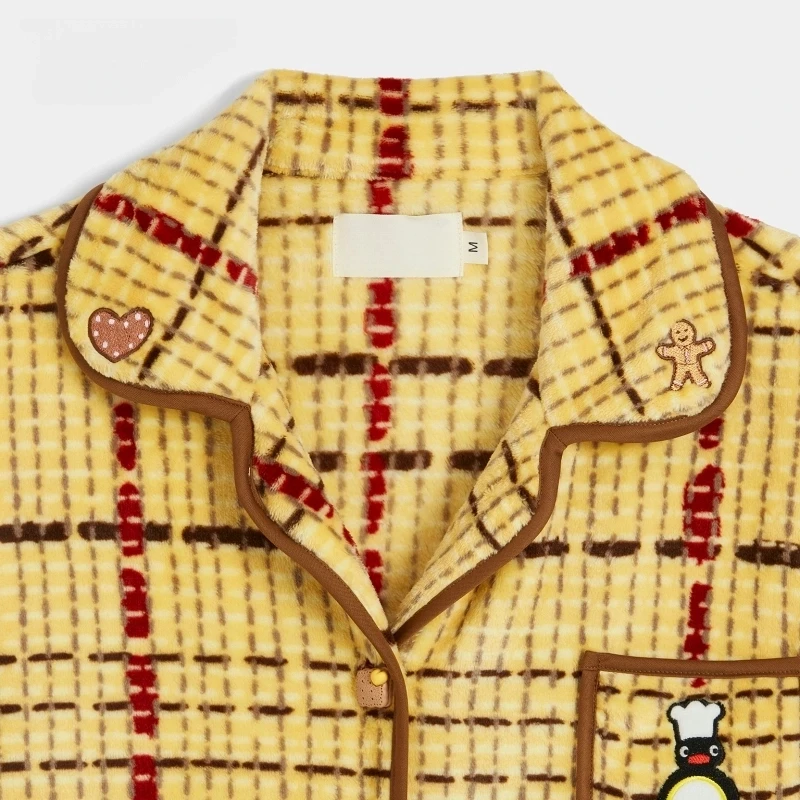 【野SP-Pingu企鹅】合作系列法兰绒格纹家居服套装冬季可外穿睡衣