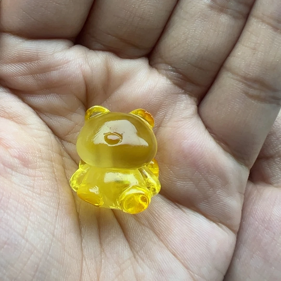琥珀未镶嵌珠宝奇石蝴蝶结小熊打孔不退换