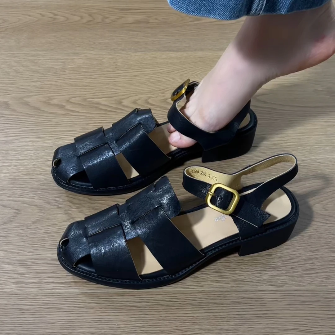 凉鞋女款2025新款超轻橡胶发泡大底~猪笼笼凉鞋包头百搭夏季凉鞋