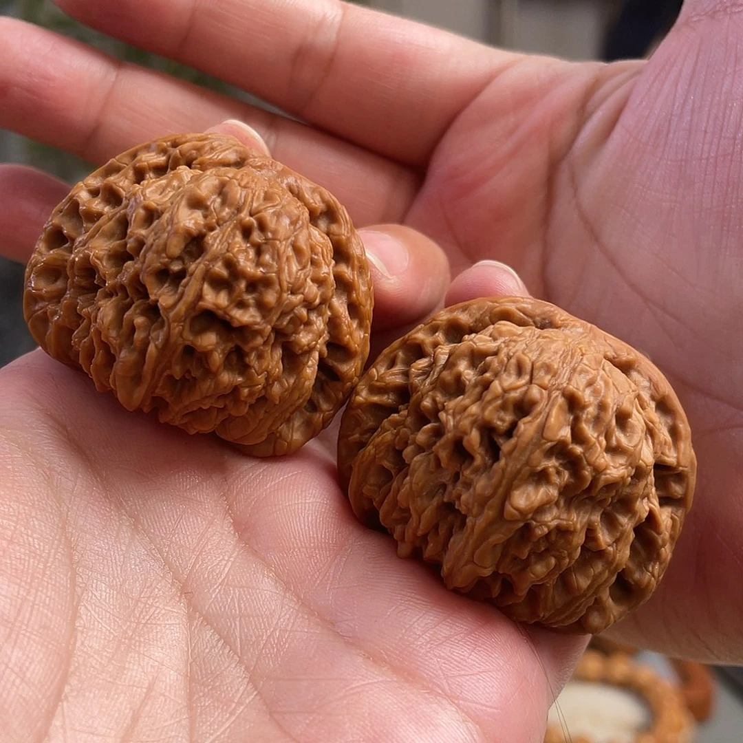 桃核把件44.5×41尺精修打底涿鹿老树南将石CN01380